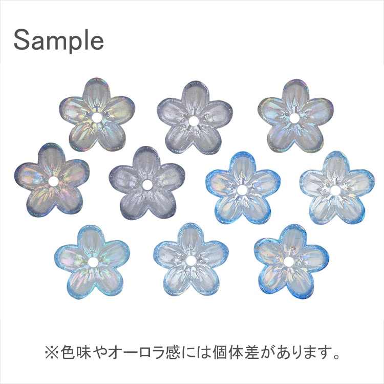 アクリルフラワー 5弁花 CR 約12mm｜樹脂素材パーツ【パーツクラブ