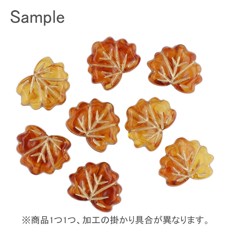 樹脂ビーズ リーフ BR 約10×12mm｜樹脂素材パーツ【パーツクラブ 