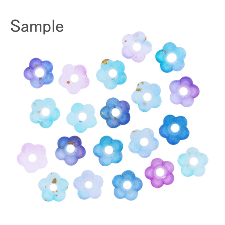 アクリルフラワー 5弁花 BU 約5.5×6mm｜樹脂素材パーツ【パーツクラブ 