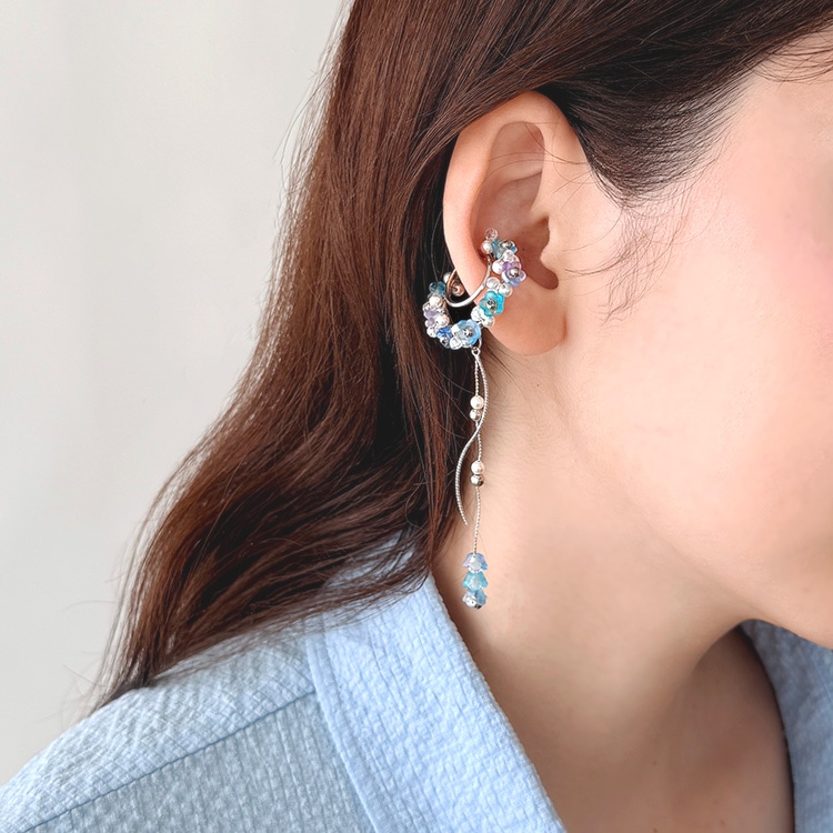 アクリルフラワー 5弁花 GR 約5.5×6mm｜樹脂素材パーツ【パーツクラブ