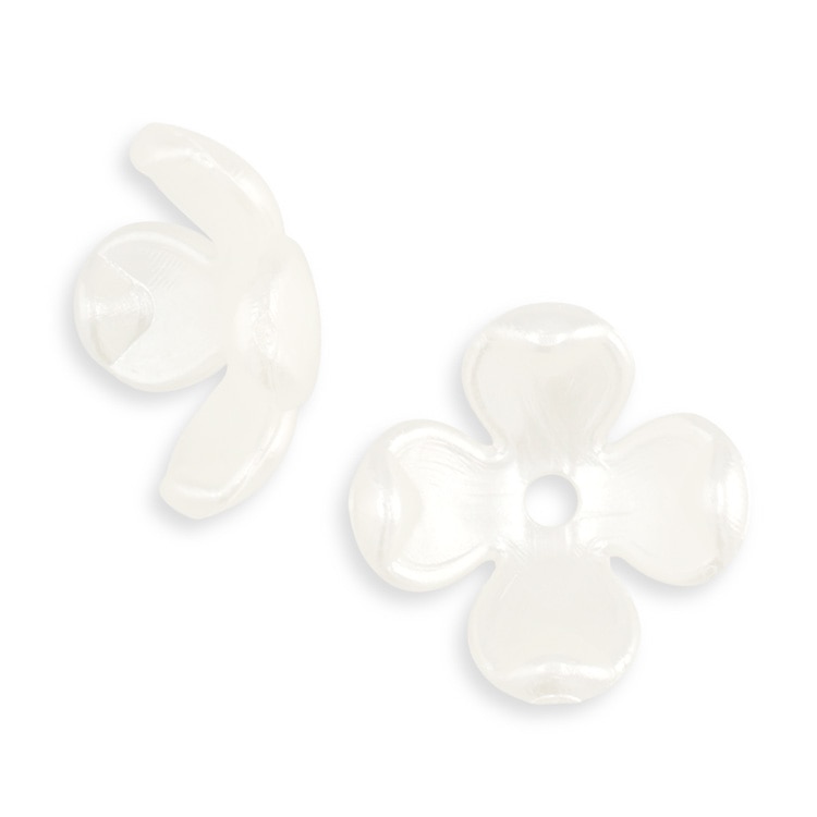 樹脂パーツ フラワー 4弁花 WH 約12mm｜樹脂素材パーツ【パーツクラブ