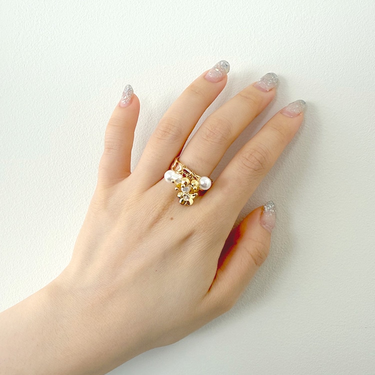 ジルコニアチャーム / 花 / CR・R ｜アクセサリーチャーム