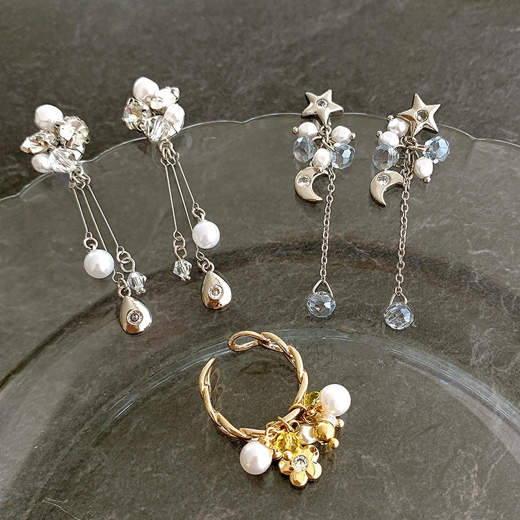 ジルコニアチャーム / 花 / CR・R ｜アクセサリーチャーム