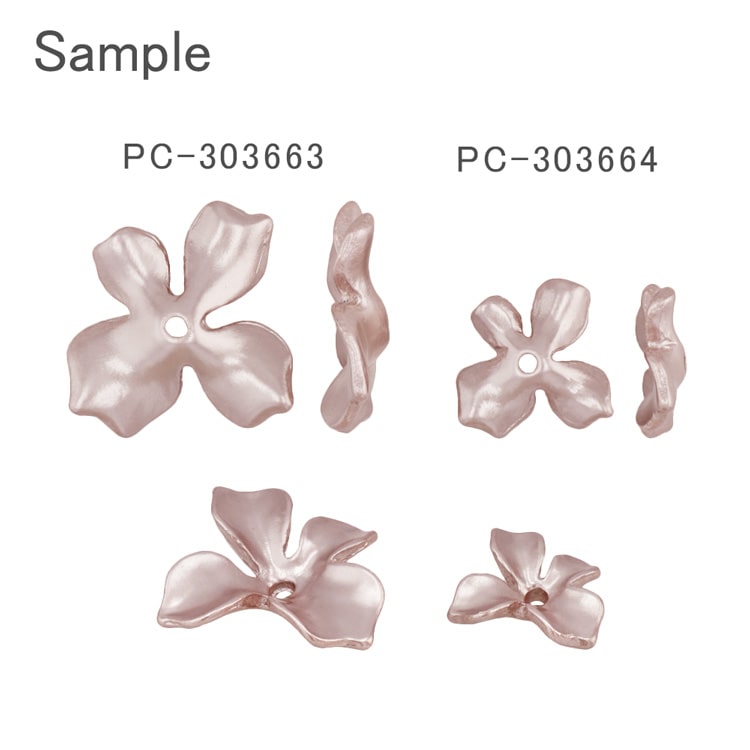 ハンドメイドピアス3036 メタルパーツ / フラワー / PK | ビーズ