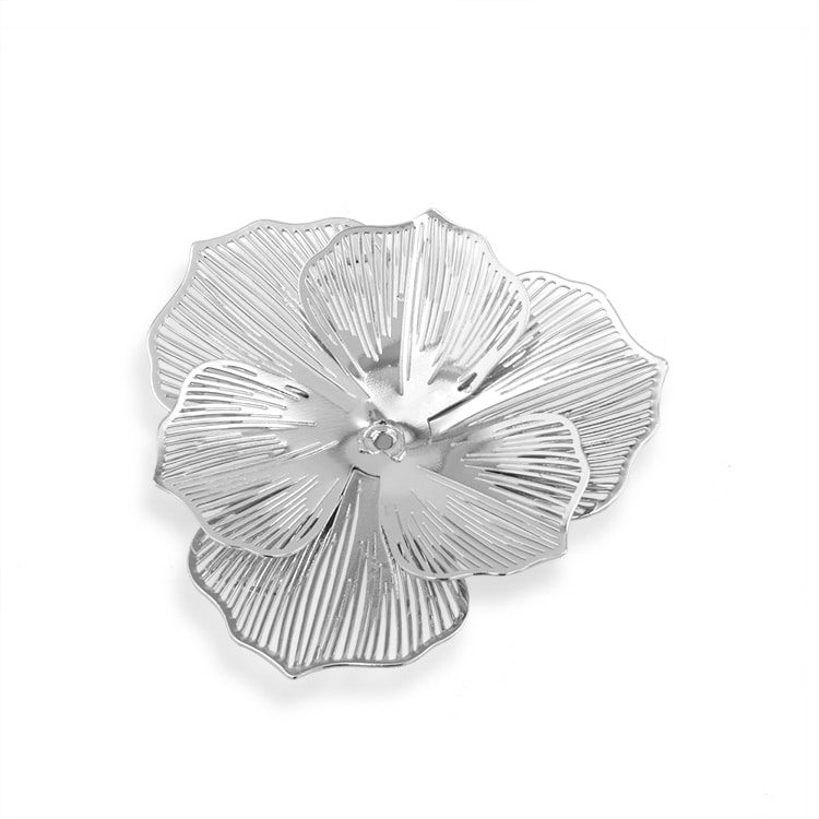 メタルパーツ 透かしフラワー・重ね花（ニッケルフリー） R｜メタル