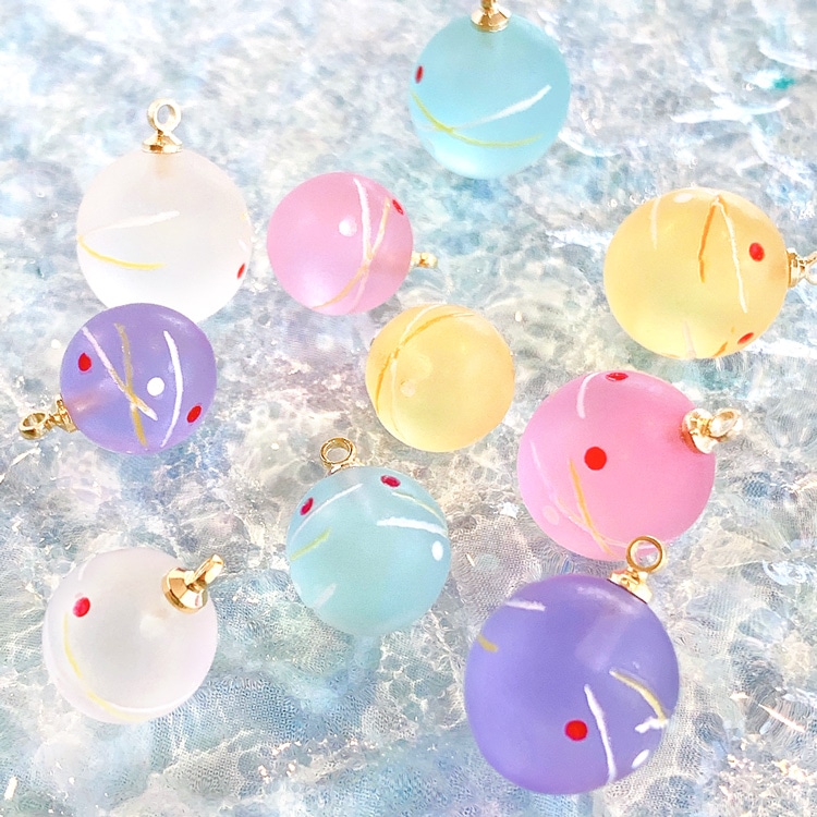 チャーム / ヨーヨー（樹脂）/ PK・G5 約12mm｜アクセサリーチャーム 