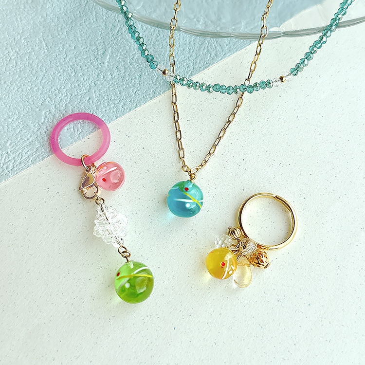 チャーム / ヨーヨー（樹脂）/ BU・G5 約12mm｜アクセサリーチャーム