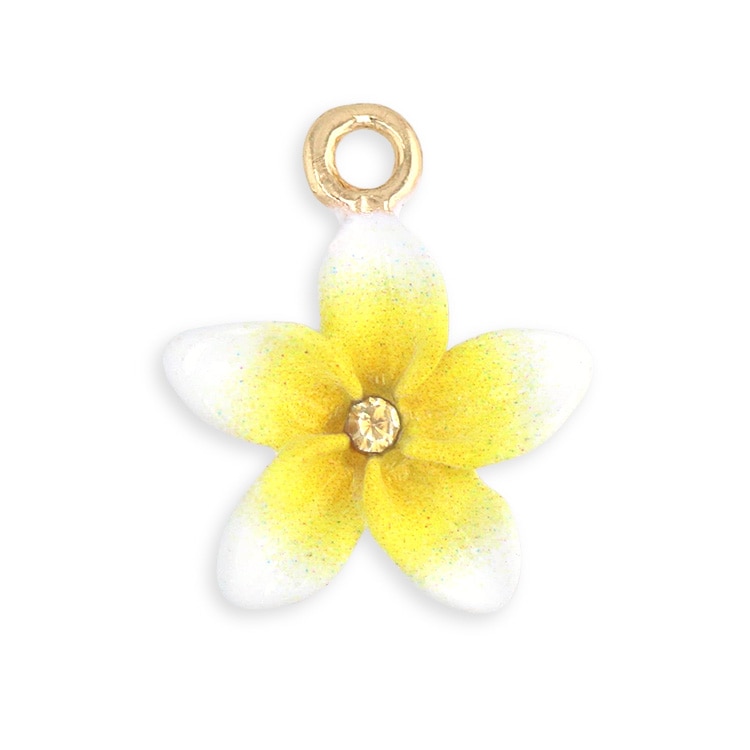 チャーム / プルメリア（エポ入）/ WH・G5 | ビーズ・パーツなどの