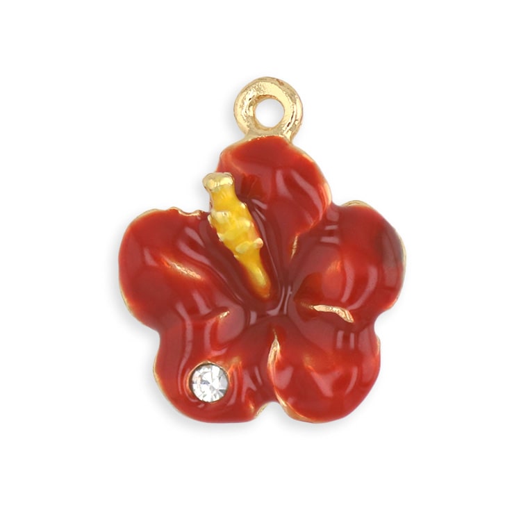 チャーム / ハイビスカス（エポ入）/ RD・G5 ｜アクセサリーチャーム