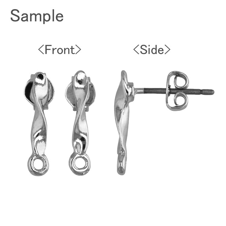 チタンポストピアス（ツイスト・カン付） R ｜アクセサリー金具