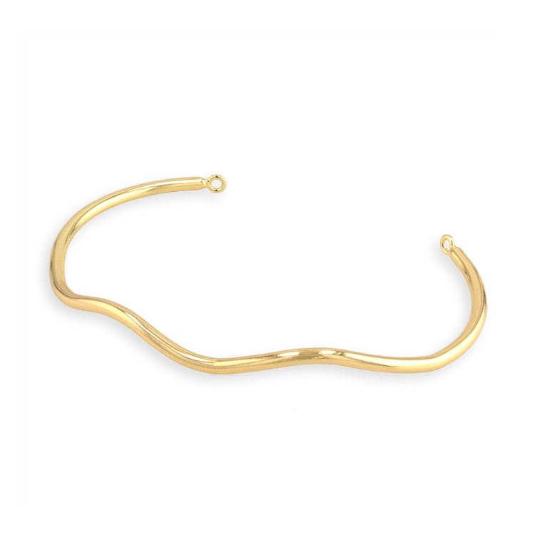 Nickel-free wave bangle With jump ring, G5, approx. 45 x 60 mm