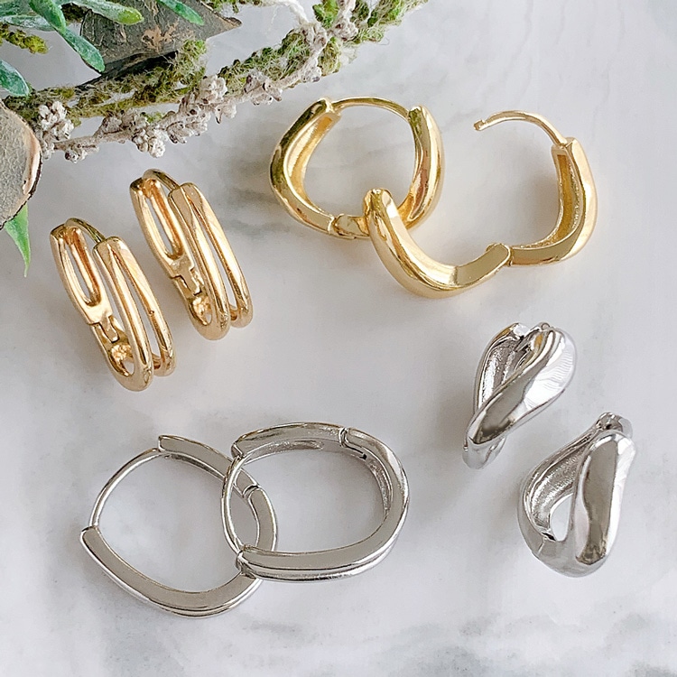 『5161』ハンドメイドピアス ハンドメイド＊カットビーズの一粒シンプルピアス お試し価格 || Mauve