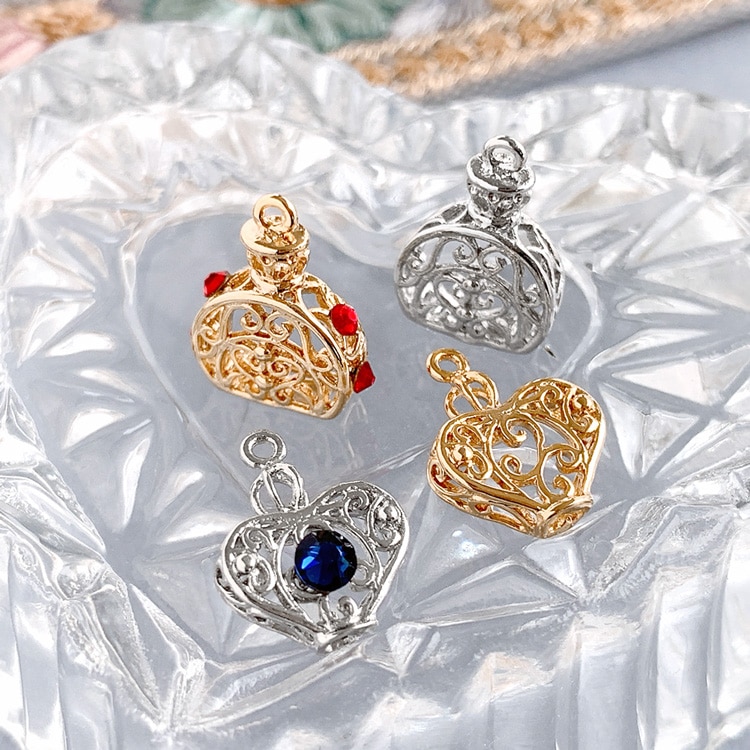 チャーム / 香水瓶 ハート / R ｜アクセサリーチャーム・ハンドメイド