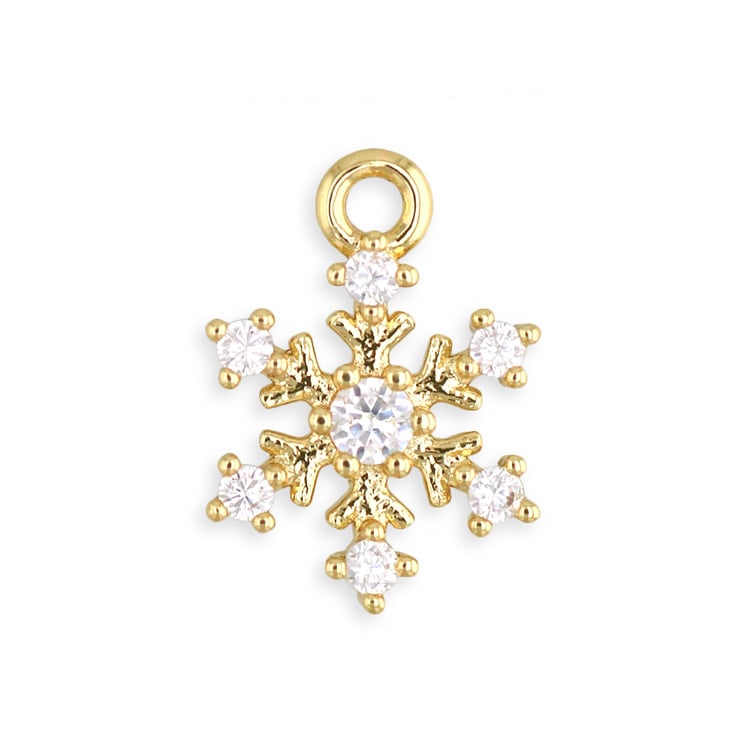 HARU 雪の結晶型チャーム 2個セット 透明と紫 雪の結晶チャーム