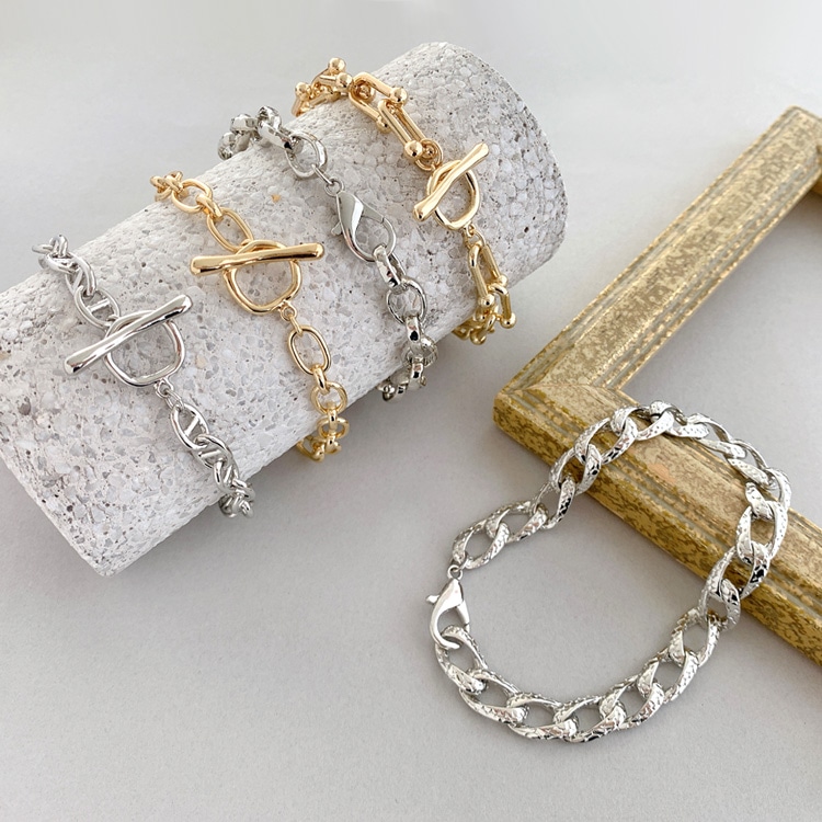 ニッケルフリー チェーンブレスレット R ｜アクセサリー金具・パーツ