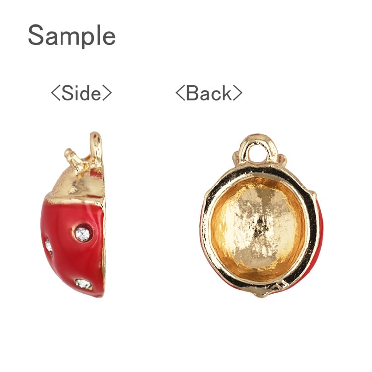 【ハンドメイド】チャームその⑨ チャーム テントウムシ（エポ入） RD・G5 ｜アクセサリーチャーム