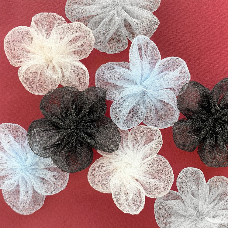 オーガンジーフラワー WH ｜服飾素材・ハンドメイドパーツ【パーツ