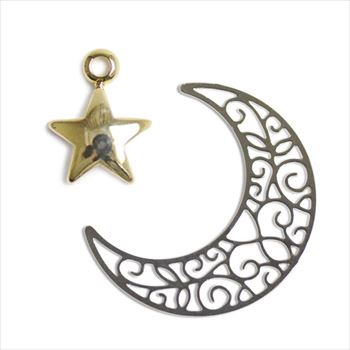 星月ページ メタルパーツ（星・月）の通販｜アクセサリー金具・ハンドメイドパーツ