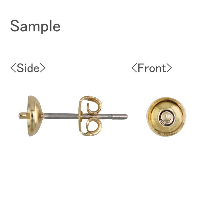 ピアス 片穴用（丸皿芯あり） G5 丸皿5mm｜アクセサリー金具・パーツ