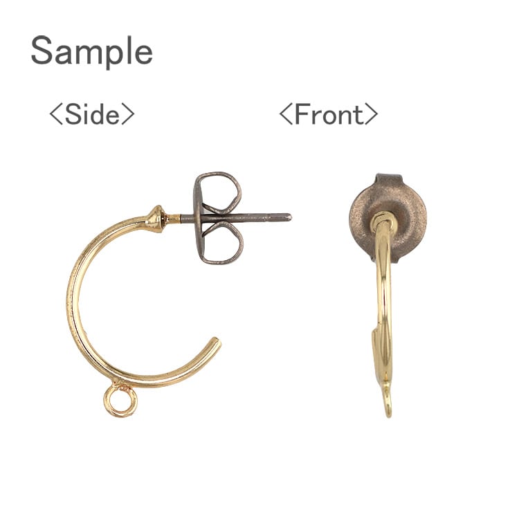 チタンポスト＆キャッチピアス（フープ約12mm カン付） R