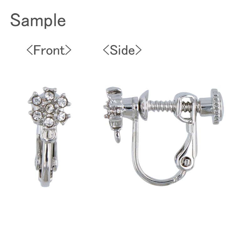 イヤリング（ガラス / フラワー・カン付）/ CR・G5 | ビーズ