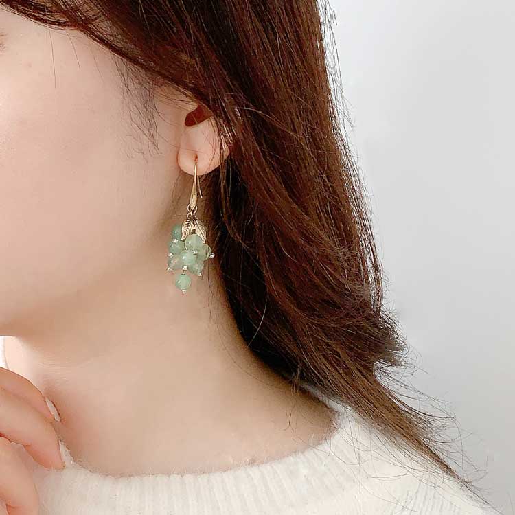 オリジナルキット / 初心者キット ぶどうのピアス（グリーン