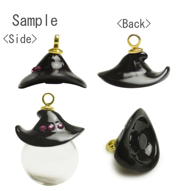 ガラスドーム12mm用キャップ ハロウィンハット BK・G ｜アクセサリー