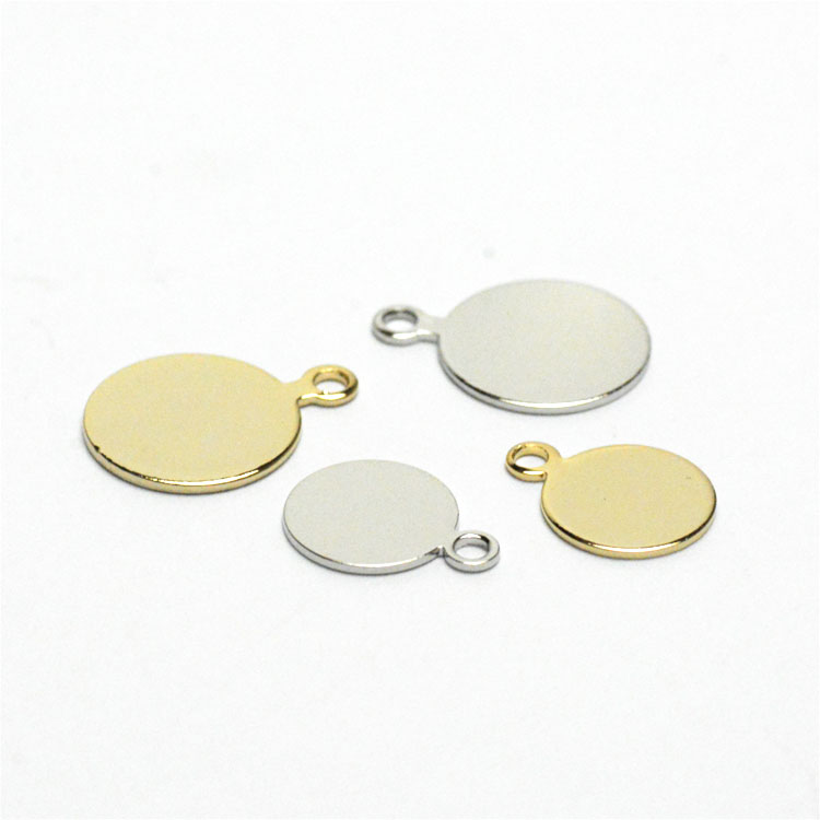 メタルプレート（ラウンド・カン付） R 約8×8×0.5mm｜メタル素材パーツ