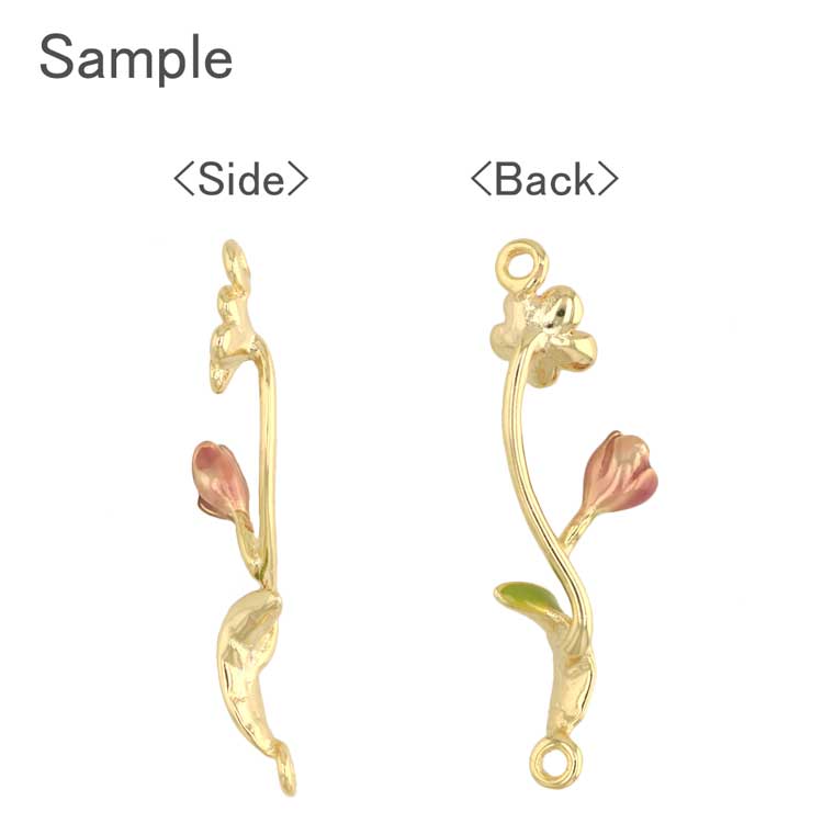 クロノ　花パーツ アクセサリー素材 『メタルパーツ フラワー シルバー 2個入り GN