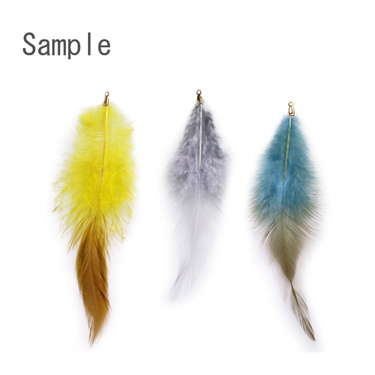 羽根 ニワトリ（天然） 金具付 BR 長さ約10cm｜服飾素材・ハンドメイド