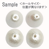 コットンパール(しずく・縦穴） ホワイト 約16×12mm｜パール素材
