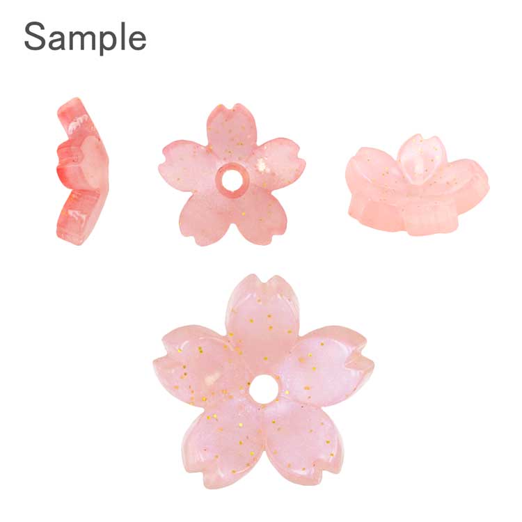 アクリルフラワー 5弁花 PK 約11mm｜樹脂素材パーツ【パーツクラブ