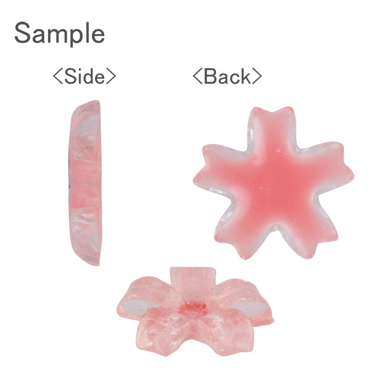 樹脂パーツ フラワー 5弁花（貼付用） PK 約10mm｜樹脂素材パーツ 