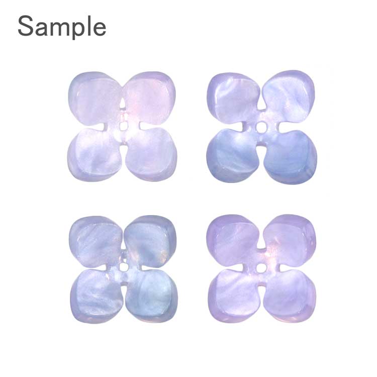 アクリルフラワー 4弁花 PU 約12mm｜樹脂素材パーツ【パーツクラブ