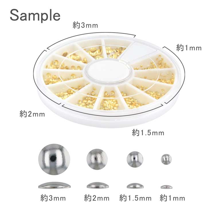 レジン＆ネイル 半丸ブリオンアソートセット / SV | ビーズ・パーツ