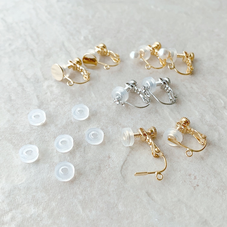 シリコンカバー（ネジ式イヤリング用） 約5.5×5.5×2mm｜アクセサリー