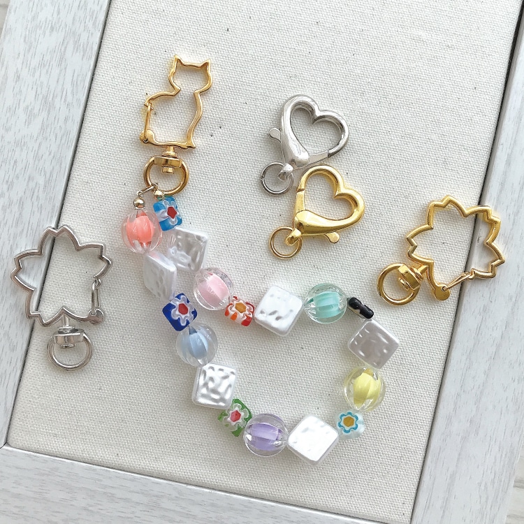 キーホルダー カラビナ（ハート） R ｜雑貨用金具・アクセサリーパーツ