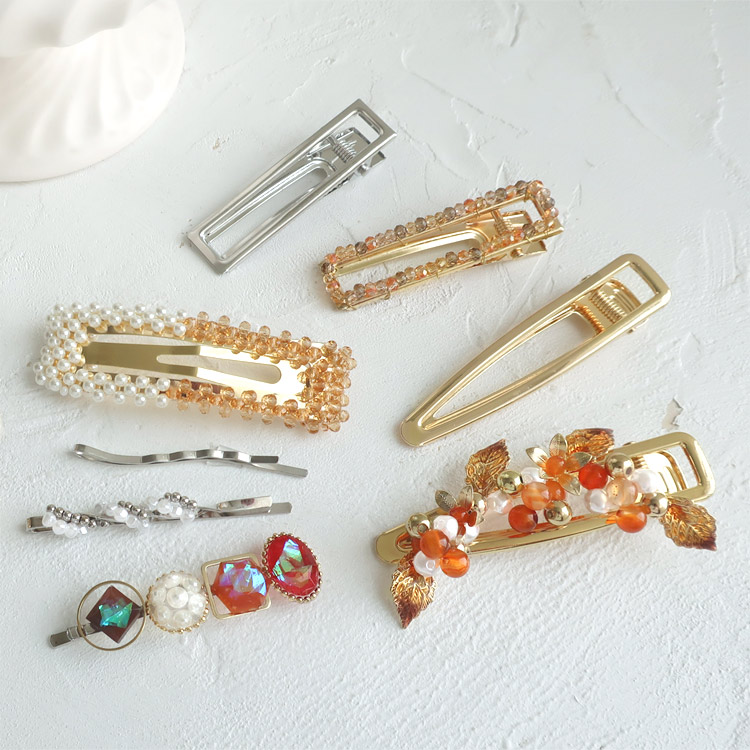 ヘアクリップ R 約75mm｜アクセサリー金具・パーツ【パーツクラブ