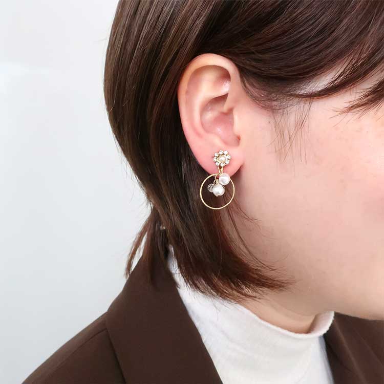 イヤリング（平皿 カン付） R 貼付部約6mm｜アクセサリー金具・パーツ