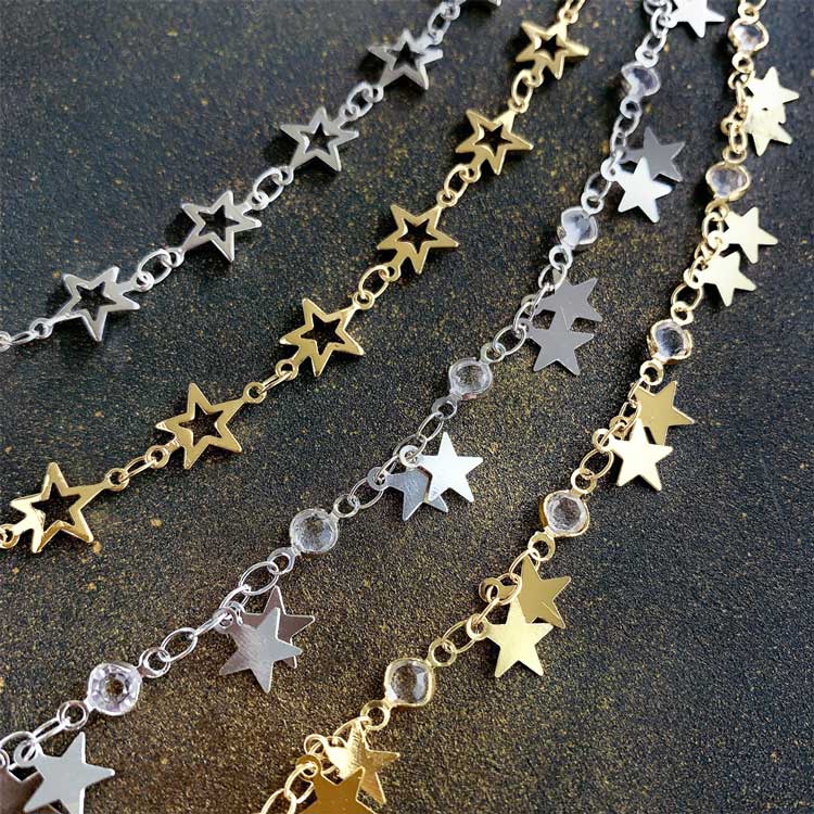 チェーン（星・透かし） G5 約20cm｜アクセサリー用チェーン【パーツ