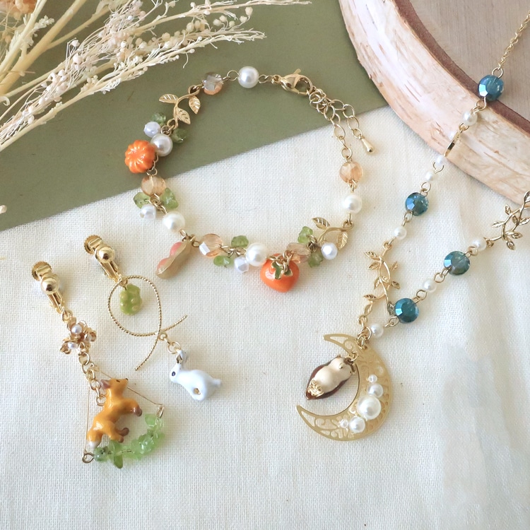 チャーム / キツネ / OR・G5 ｜アクセサリーチャーム・ハンドメイド