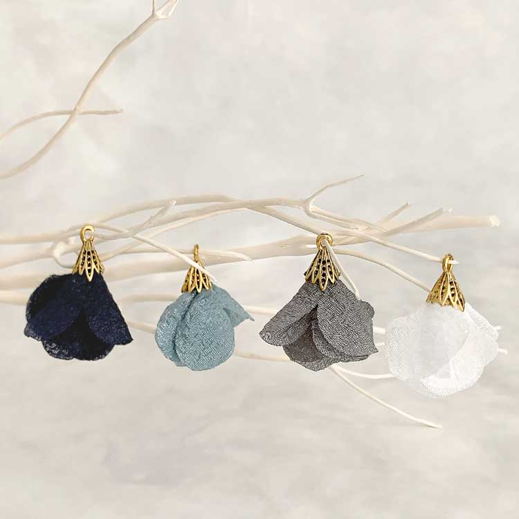 ♡タッセルパーツ30本SET♡ タッセルパーツ フラワータッセル GY 約3cm｜服飾素材・ハンドメイド