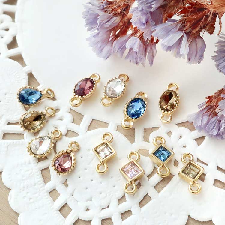 ガラスパーツ ドロップ（チャーム） LB・G5 ｜ガラス素材