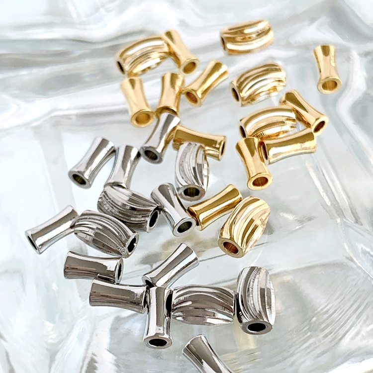 メタルビーズ 変形 R 約5.5×3mm｜メタル素材ビーズ・アクセサリー
