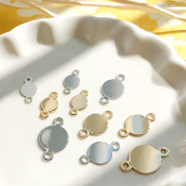 メタルプレート（ラウンド・両カン付 貼付け用） R 約10mm｜メタル