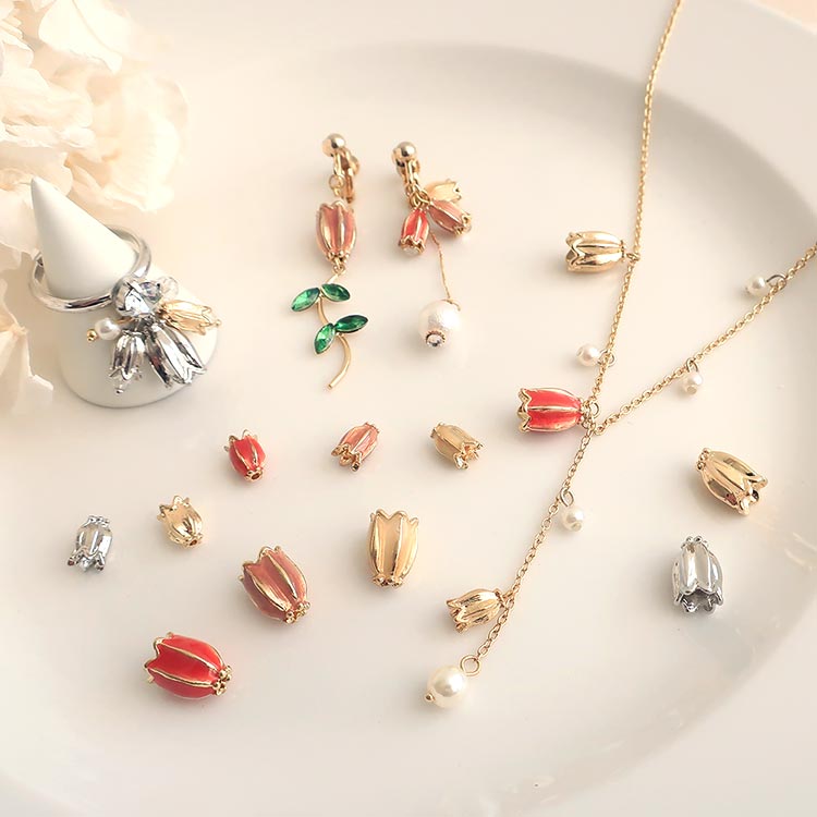 クロノ　花パーツ 楽天市場】ワイヤーパーツ ハーフフラワー 2個 扇型 花びら