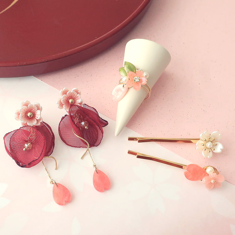 アクリルフラワー 5弁花 PU 約11mm｜樹脂素材パーツ【パーツクラブ