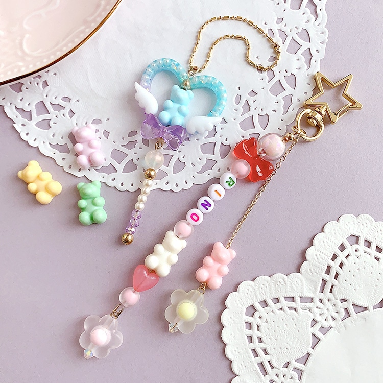 アクリル ベアビーズ（縦穴） ミックス（MA） 約18×12mm｜樹脂素材