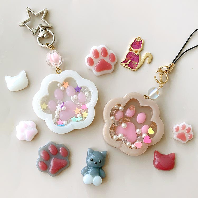 シリコンレジン型 / シェイカー 肉球（フィルム2枚入り） | ビーズ