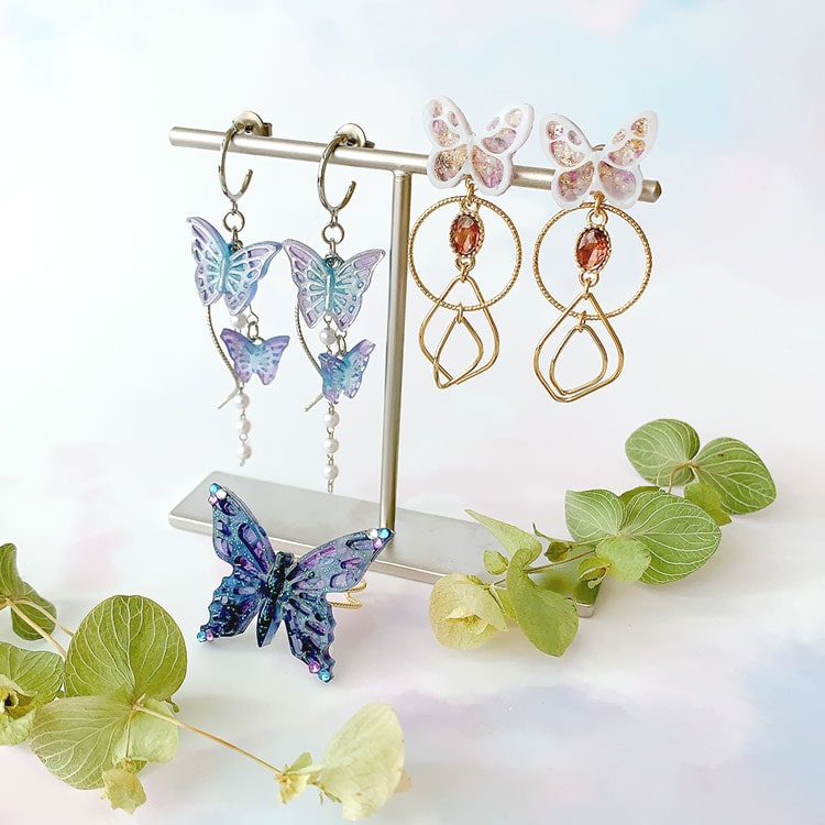 シリコンレジン型 / バタフライ7種 | ビーズ・パーツなどの